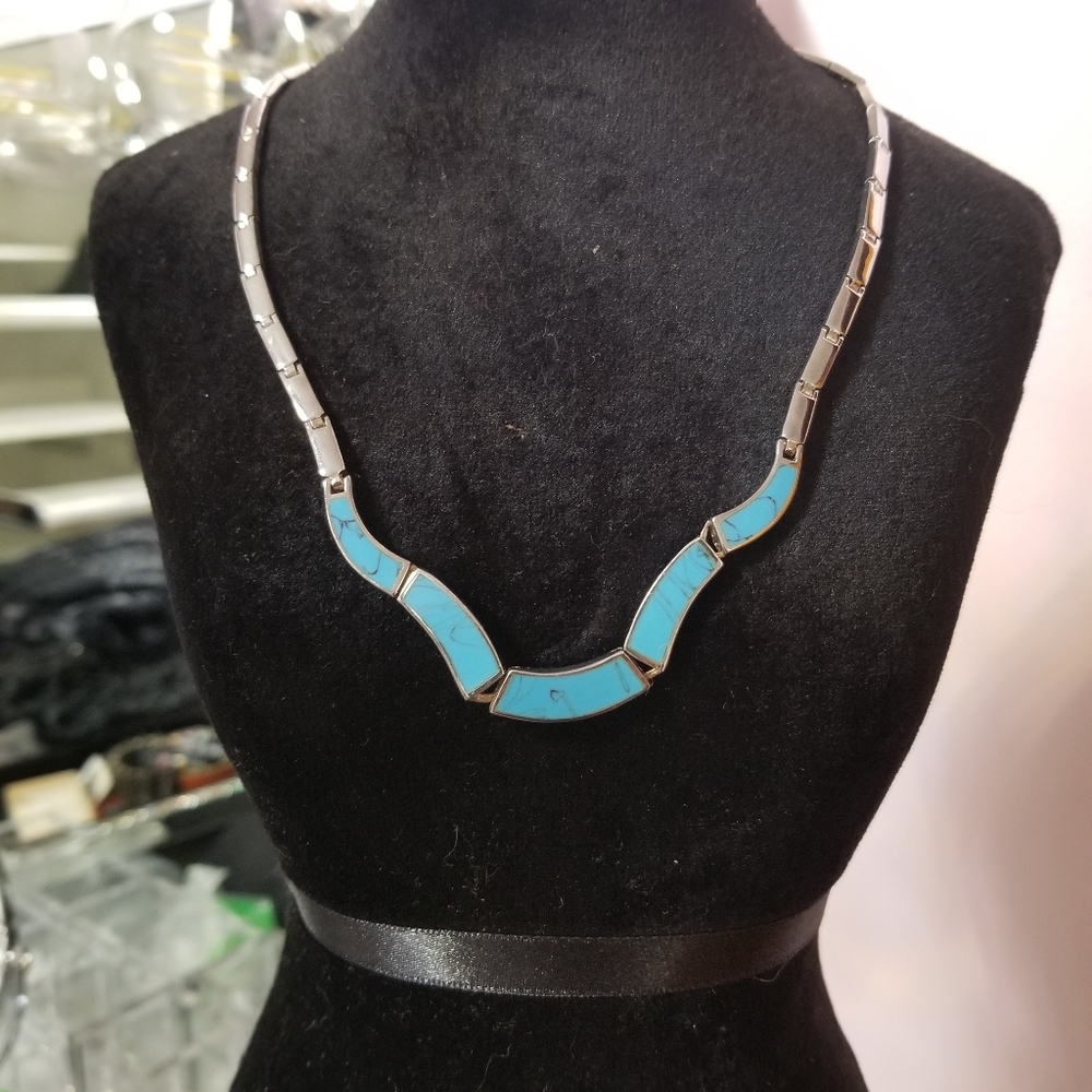 Sterling silver and turquoise necklace